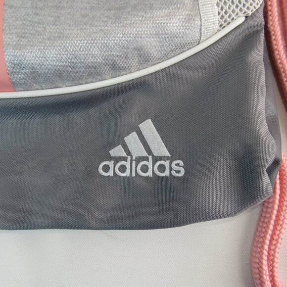 adidas Alliance Sackpack Drawstring Backpack  Bag Jersey Grey/Pink One Size - Picture 5 of 8
